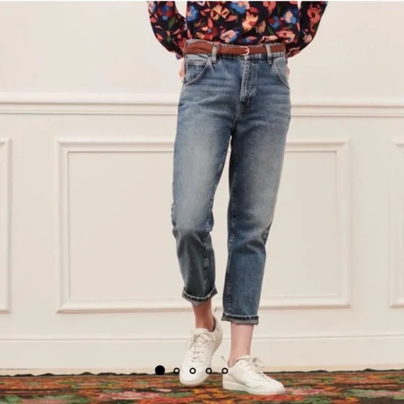 Comptoir Des Cotonniers Blue Ankle Cropped Jeans Rita - Picture 2 of 4
